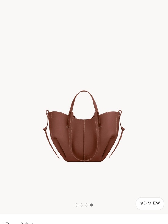 Polene Handbags - Polene Cyme Mini Cognac Tote with Top Handles